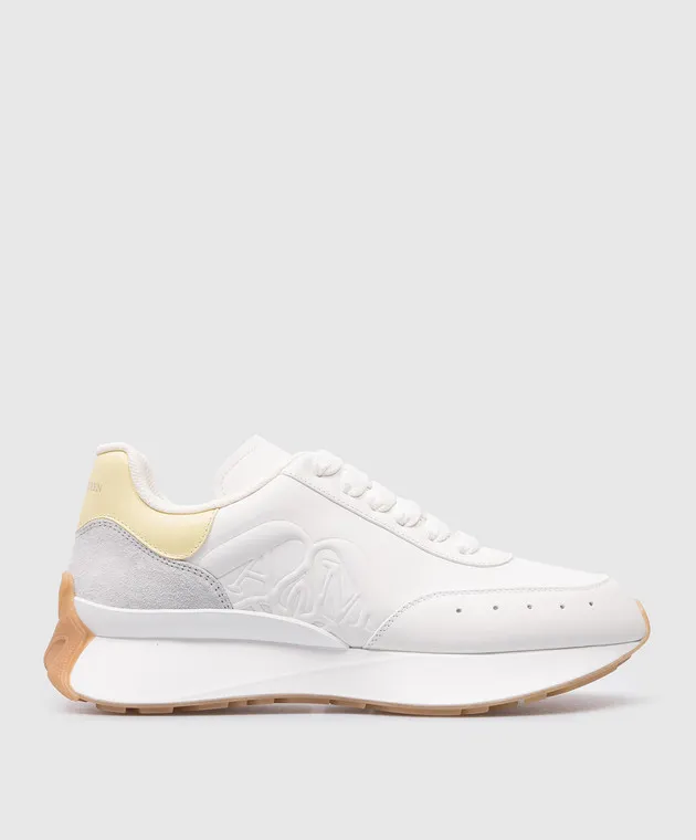 Alexander McQueen White leather sneakers with logo