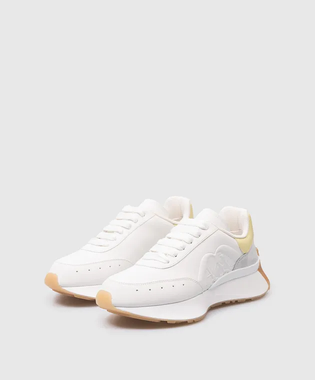 Alexander McQueen White leather sneakers with logo