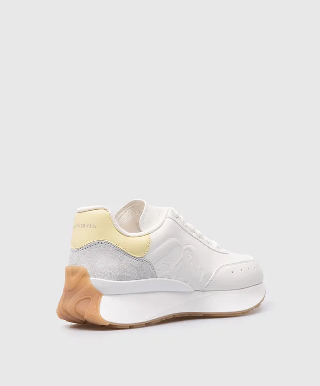 Alexander McQueen White leather sneakers with logo