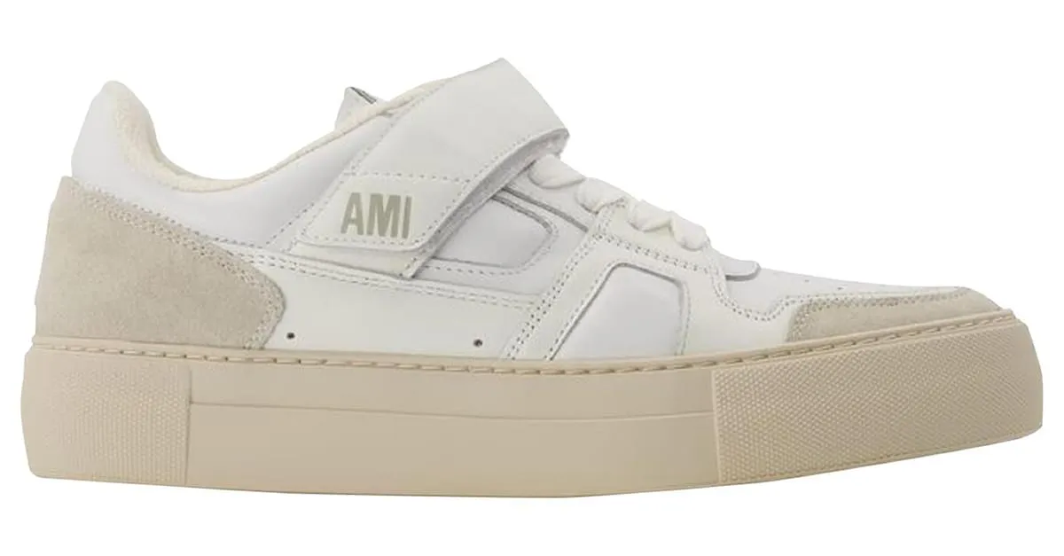 Ami Zapatillas bajas ADC en cuero blanco/multi Impresión de pitón 