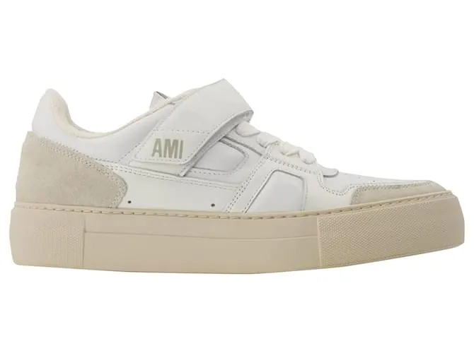 Ami Zapatillas bajas ADC en cuero blanco/multi Impresión de pitón 