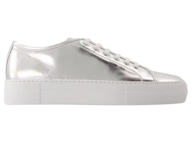 Autre Marque Torneo Super Shiny Sneakers - COMMON PROJECTS - Cuero - Plata Metálico 