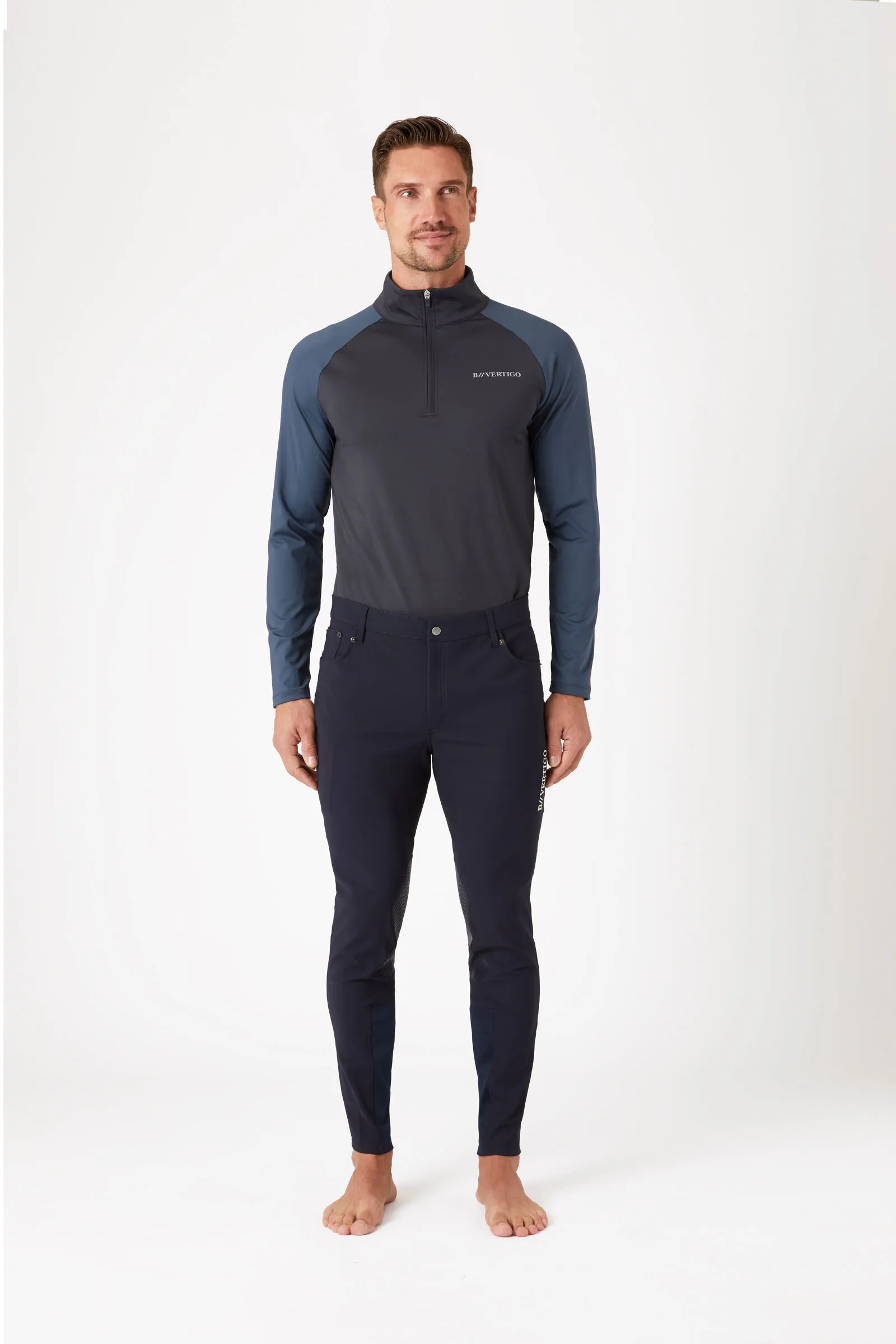 B Vertigo Pantalones de Montar Funcionales con Refuerzo de Rodilla para Hombre Ethan