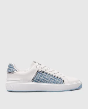 Balmain White logo B-Court combo sneakers