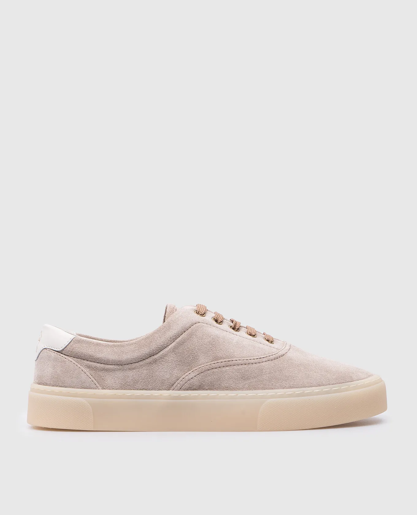 Brunello Cucinelli Beige suede sneakers with logo