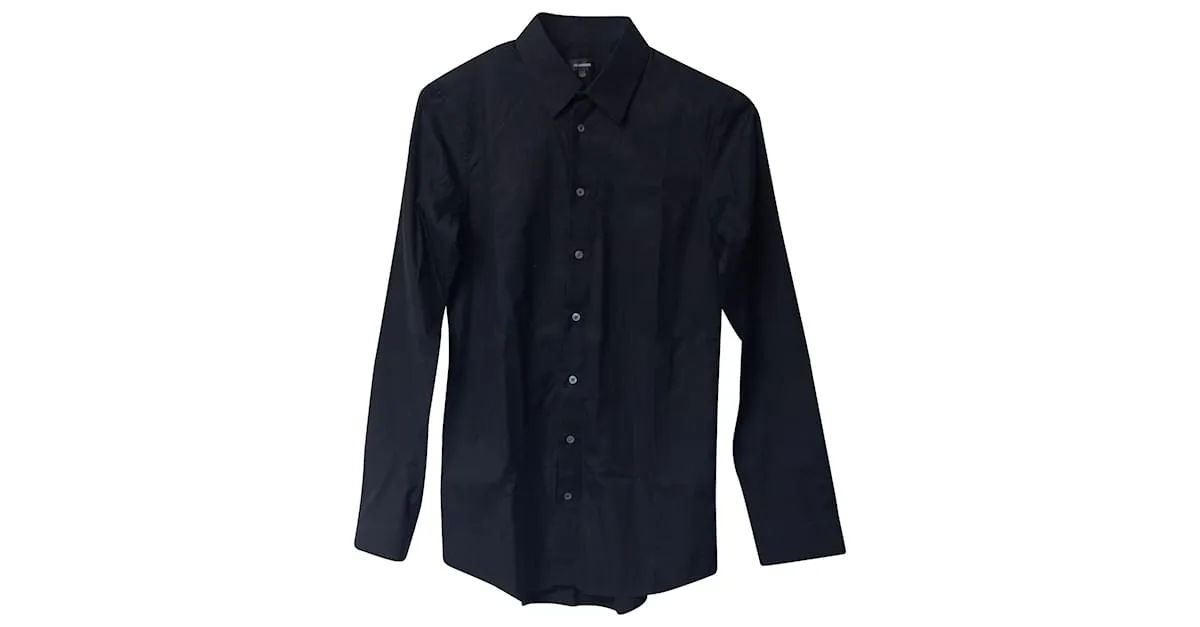 Camisa Jil Sander de manga larga en algodón negro 