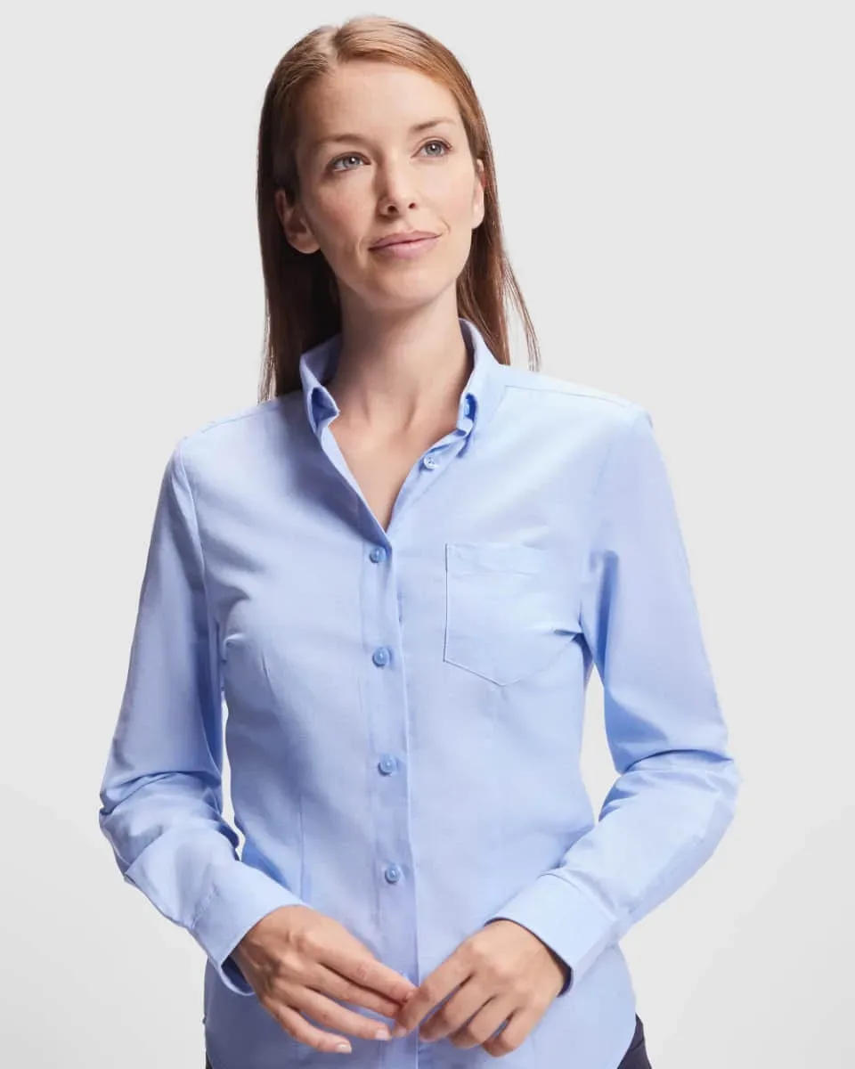 Camisa Laboral Roly Oxford Woman 5068 Mujer Manga Larga