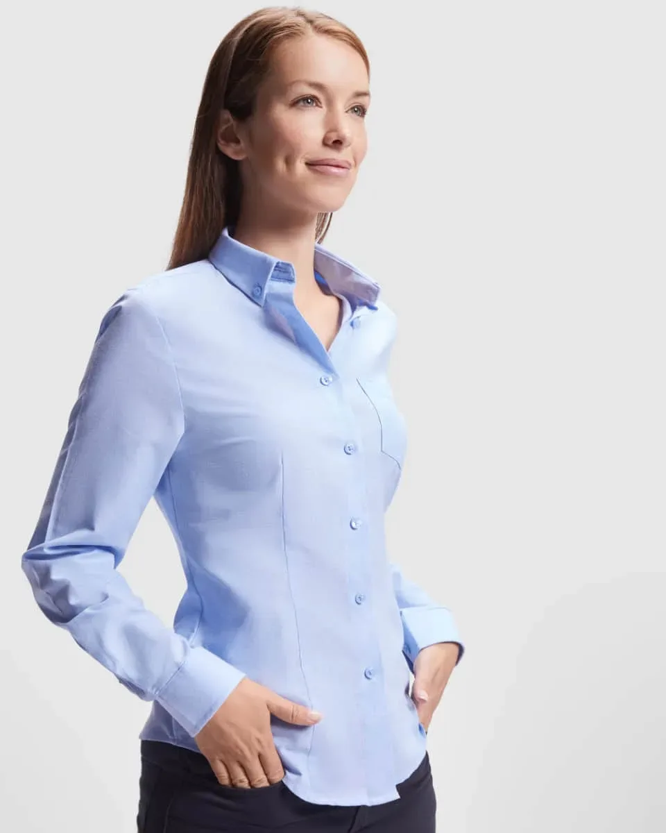 Camisa Laboral Roly Oxford Woman 5068 Mujer Manga Larga