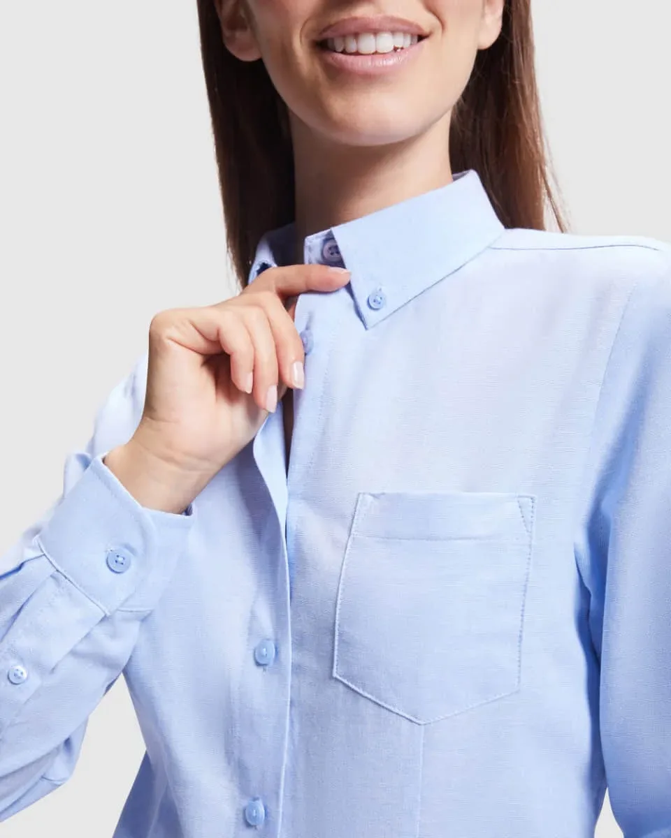 Camisa Laboral Roly Oxford Woman 5068 Mujer Manga Larga