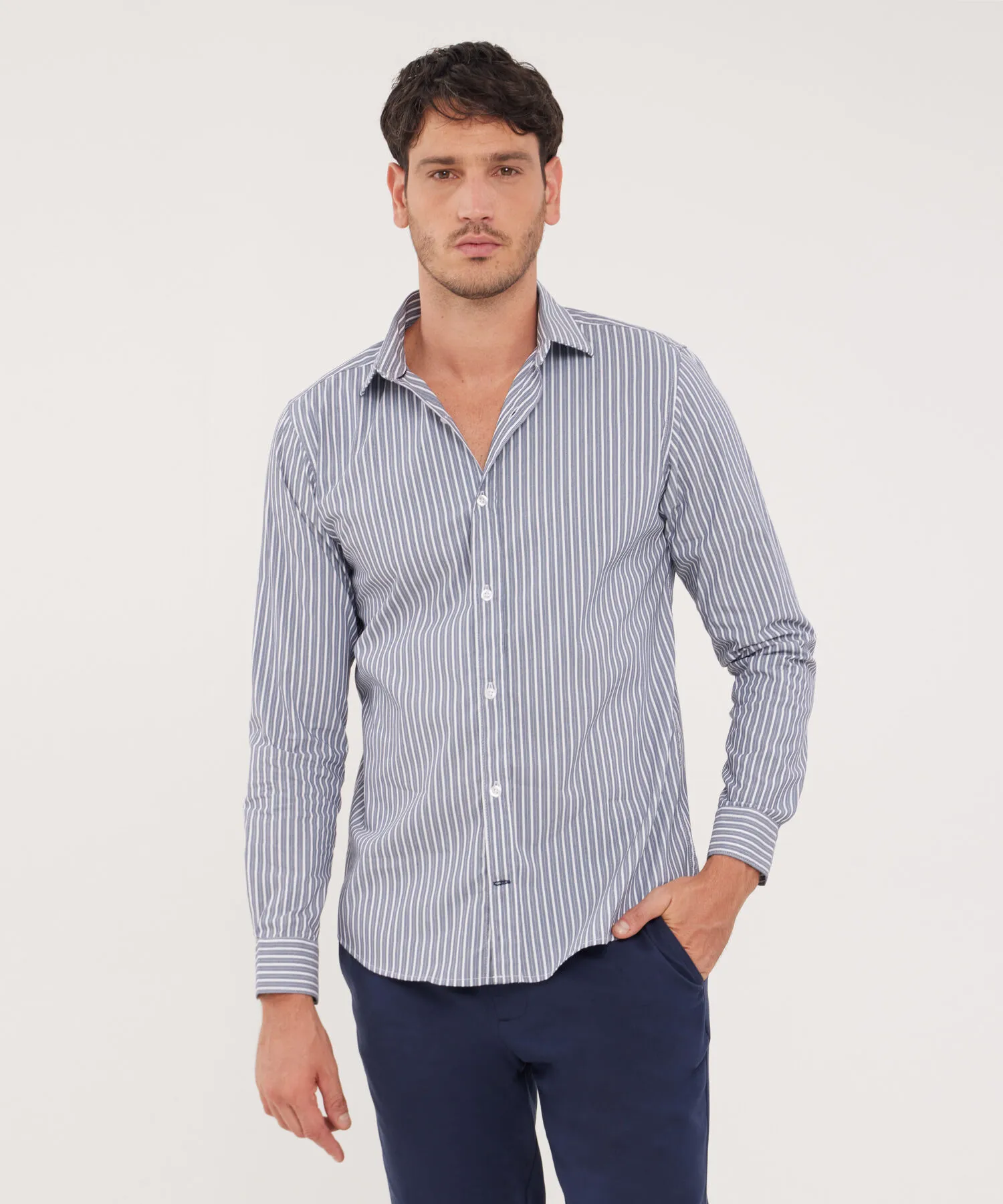 Camisa Manga Larga Cuello Formal Italiano-