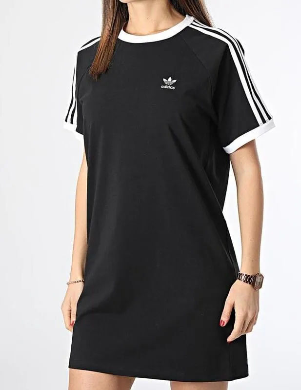 Camiseta Adidas 3 S Rgln Vestido en Negro para Chica