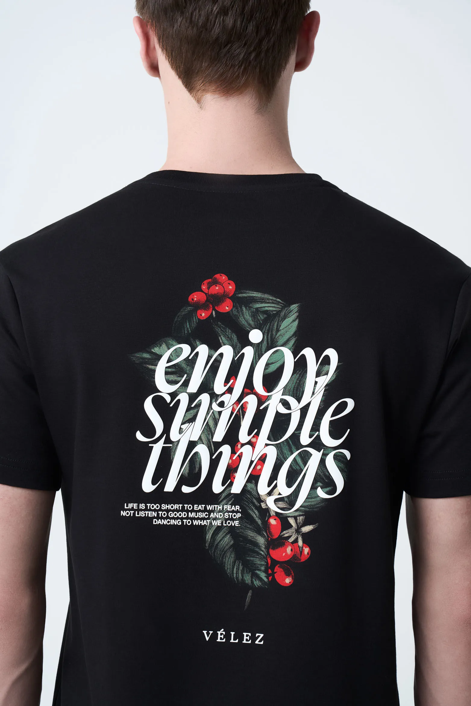 Camiseta Enjoy Simple Things Unisex Café Vélez