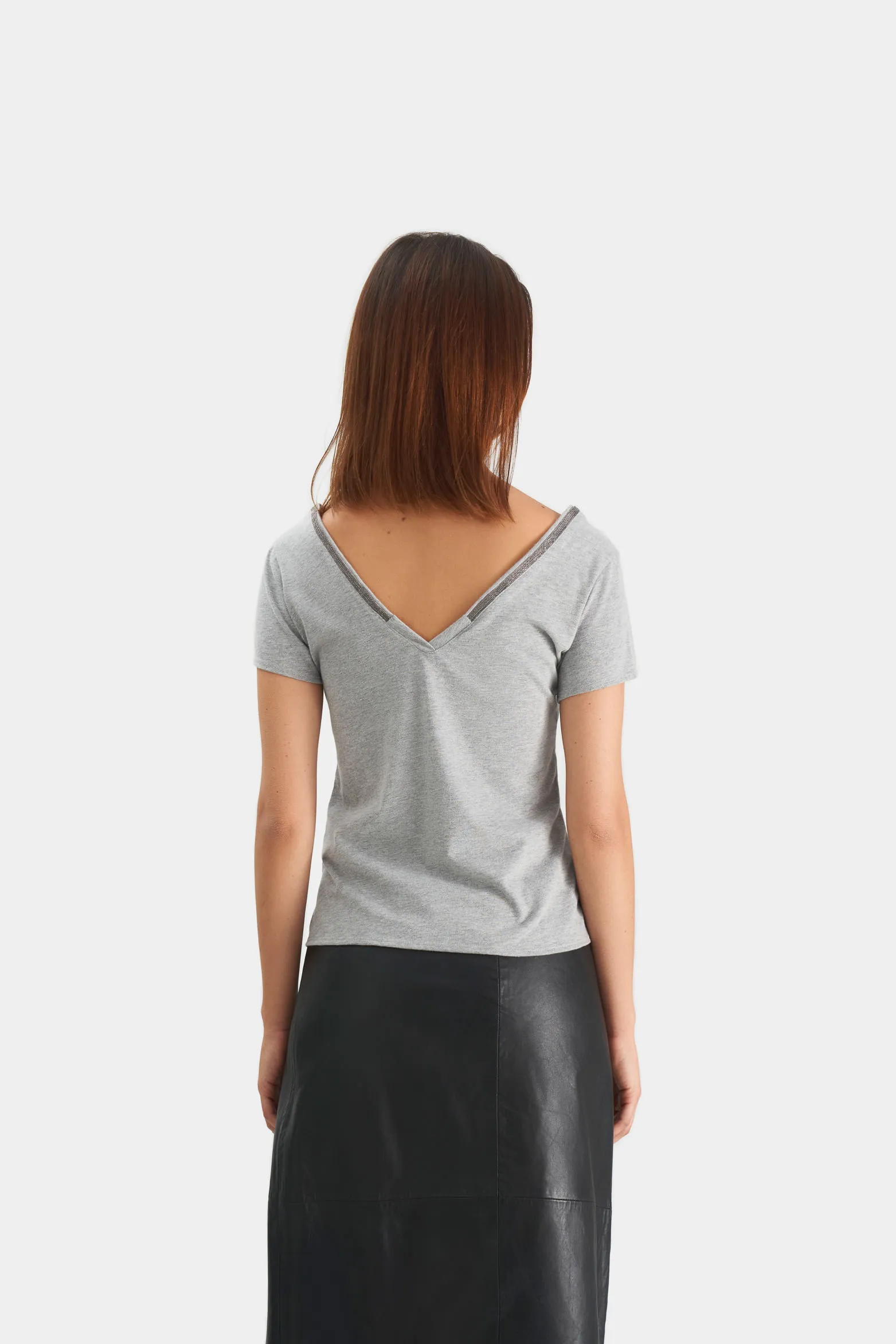 Camiseta millare para mujer manga corta Gris