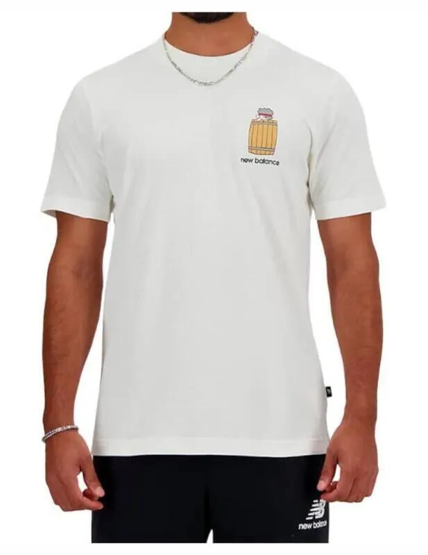 Camiseta New Balance Barrel Run en Beige para Hombre