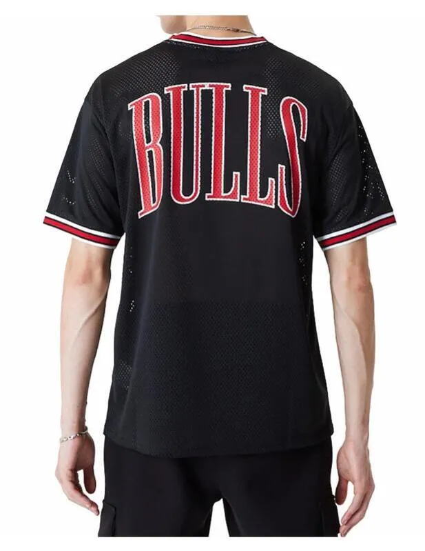 Camiseta New Era Nba Os Mesh Tee Negro Rojo