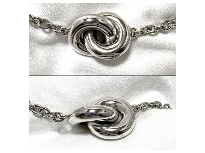 Colgante de collar de eslabón único Donut para mujeres LOEWE Plata 