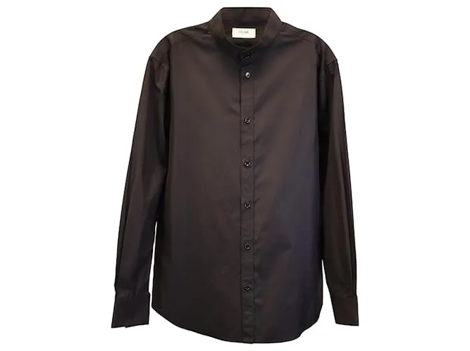 Céline Camisa de manga larga Celine de algodón negro 