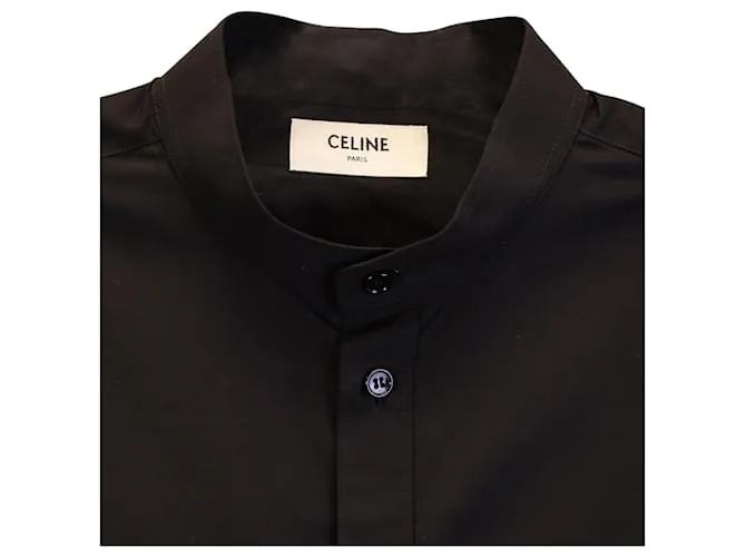 Céline Camisa de manga larga Celine de algodón negro 