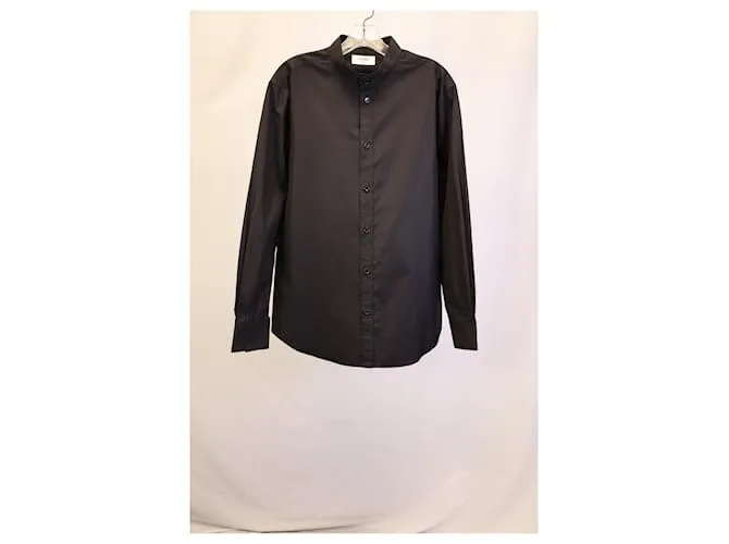 Céline Camisa de manga larga Celine de algodón negro 