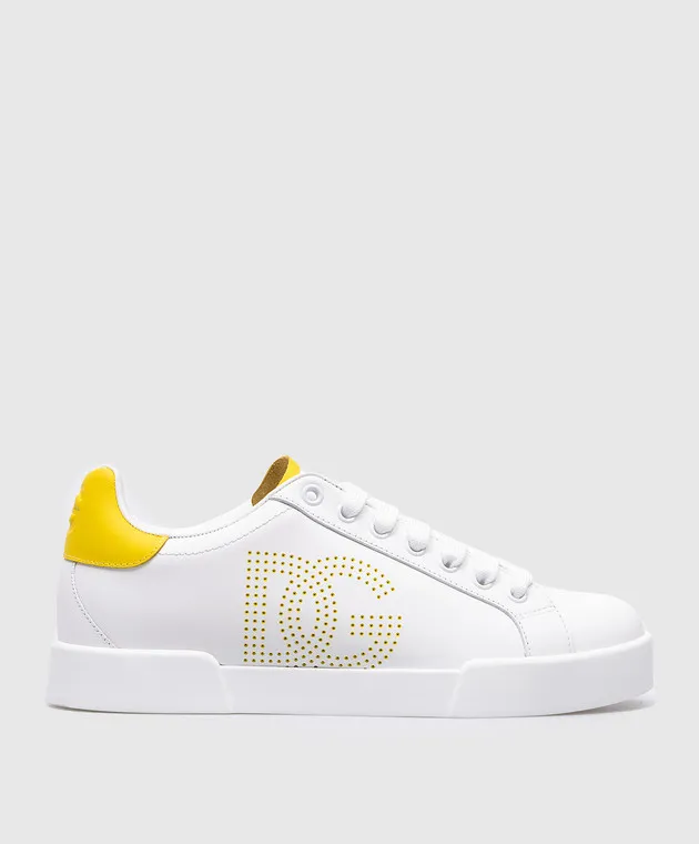 Dolce&Gabbana Portofino white leather sneakers with logo