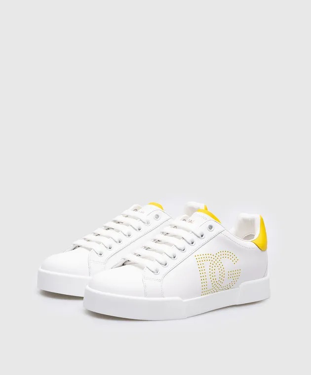 Dolce&Gabbana Portofino white leather sneakers with logo