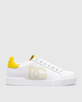 Dolce&Gabbana Portofino white leather sneakers with logo