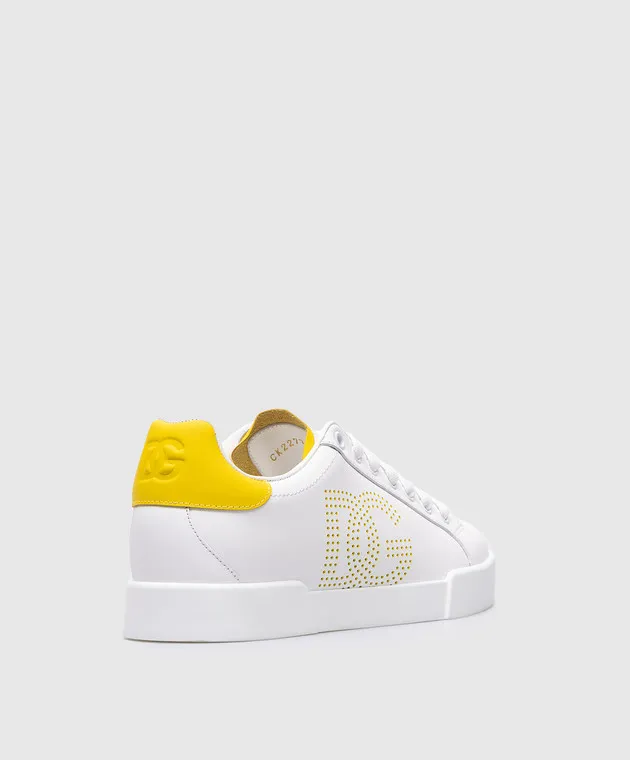 Dolce&Gabbana Portofino white leather sneakers with logo