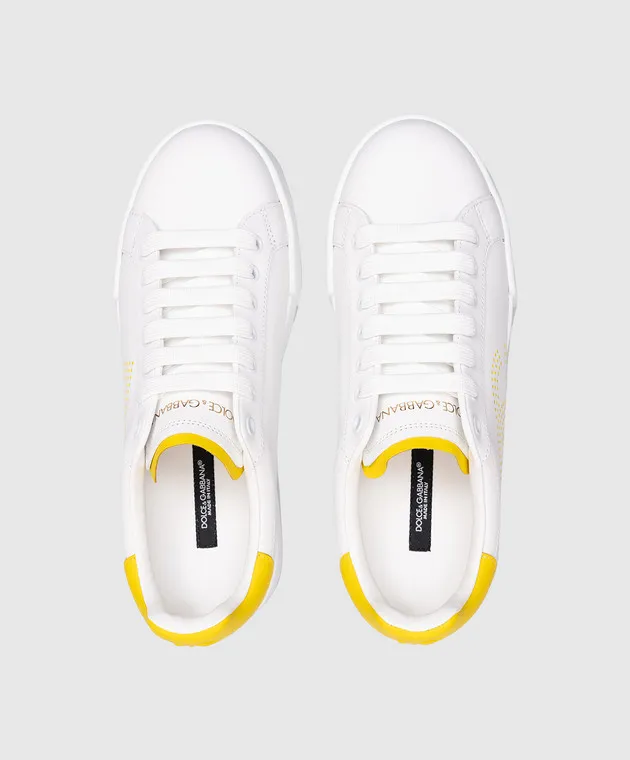 Dolce&Gabbana Portofino white leather sneakers with logo