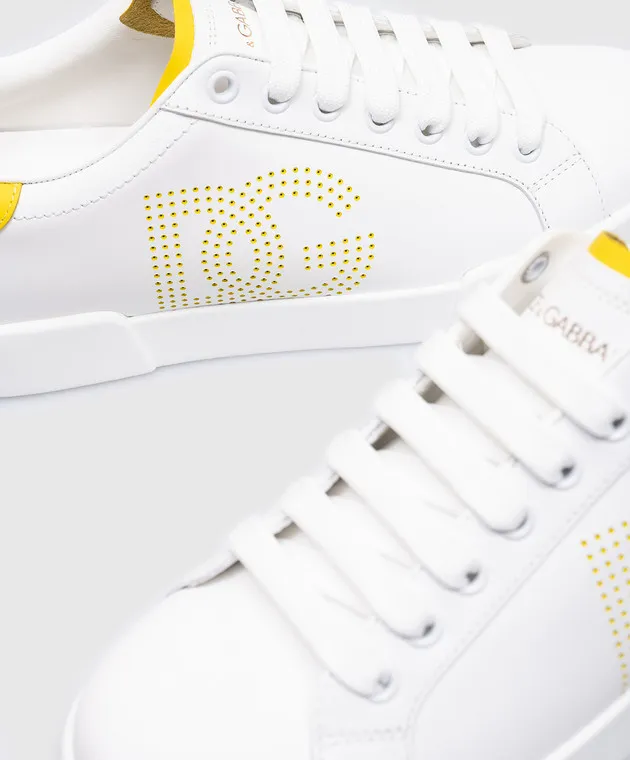 Dolce&Gabbana Portofino white leather sneakers with logo