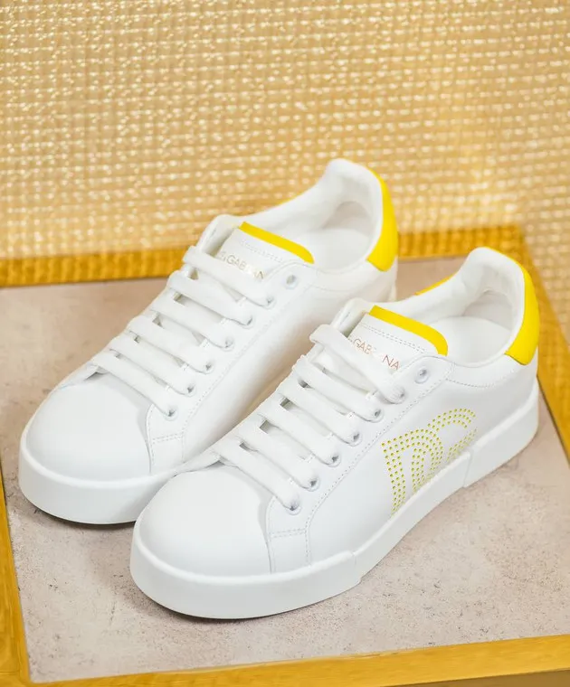 Dolce&Gabbana Portofino white leather sneakers with logo