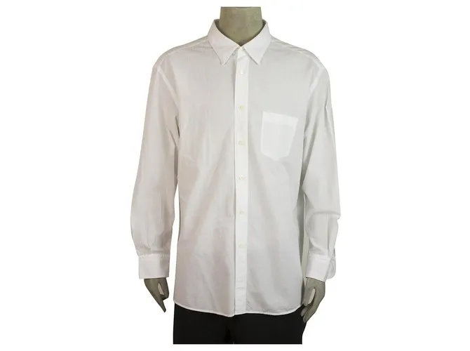 Ermenegildo Zegna camisa blanca clásica de algodón de manga larga para hombre 3SG Blanco 