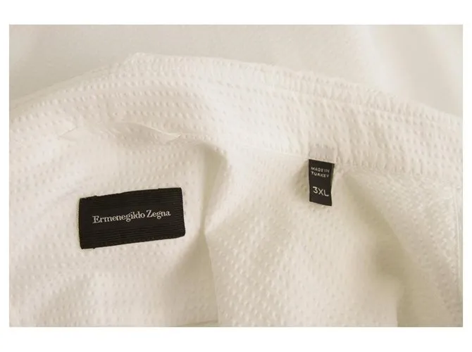 Ermenegildo Zegna camisa blanca clásica de algodón de manga larga para hombre 3SG Blanco 