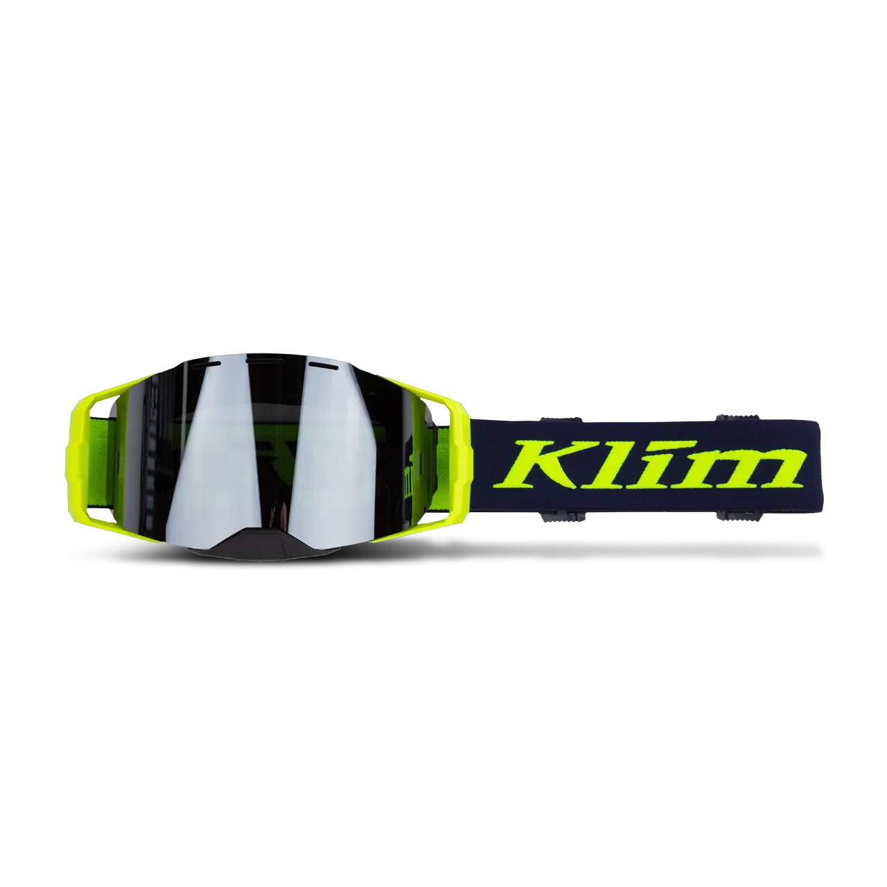 Gafas de Cross Klim Edge Oscuras con Espejo Ahumado-Plateado Azul Marino Alta Visibilidad