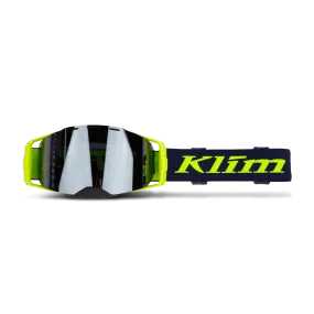 Gafas de Cross Klim Edge Oscuras con Espejo Ahumado-Plateado Azul Marino Alta Visibilidad