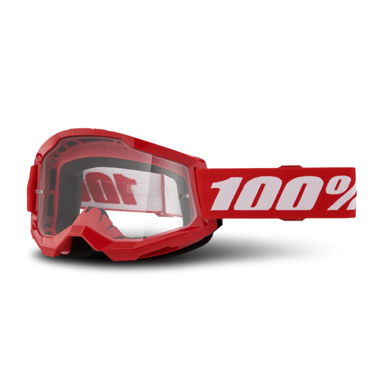 Gafas de Cross Niño 100% Strata 2 Rojo-Transparente 