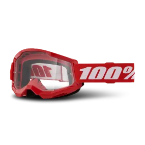 Gafas de Cross Niño 100% Strata 2 Rojo-Transparente 