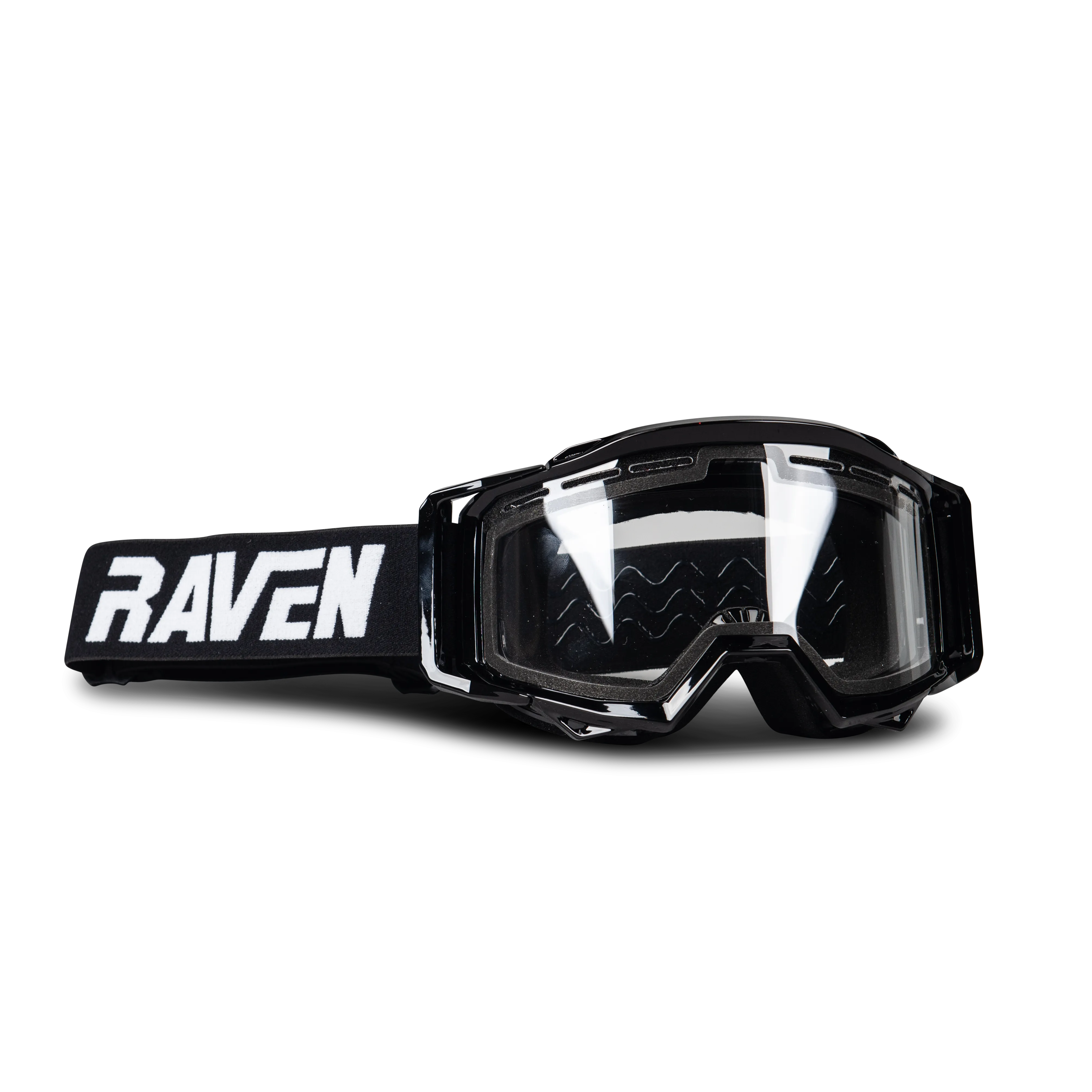 Gafas de Cross Raven Sniper Crew Negras - Lente VentMax Transparente