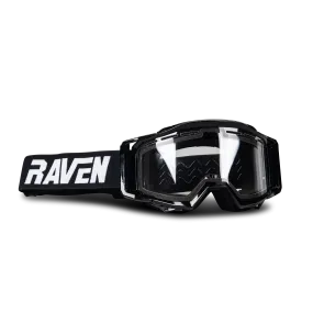 Gafas de Cross Raven Sniper Crew Negras - Lente VentMax Transparente