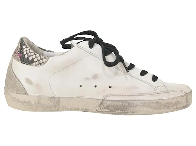 Golden Goose Superstar Low Top Sneakers en Cuero Blanco Crudo 