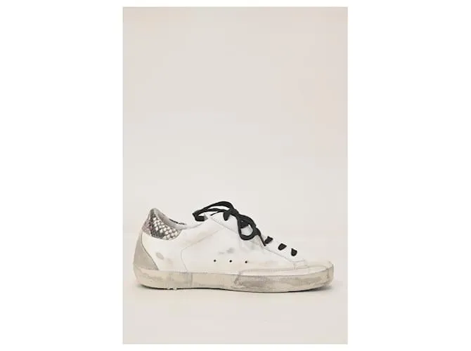 Golden Goose Superstar Low Top Sneakers en Cuero Blanco Crudo 