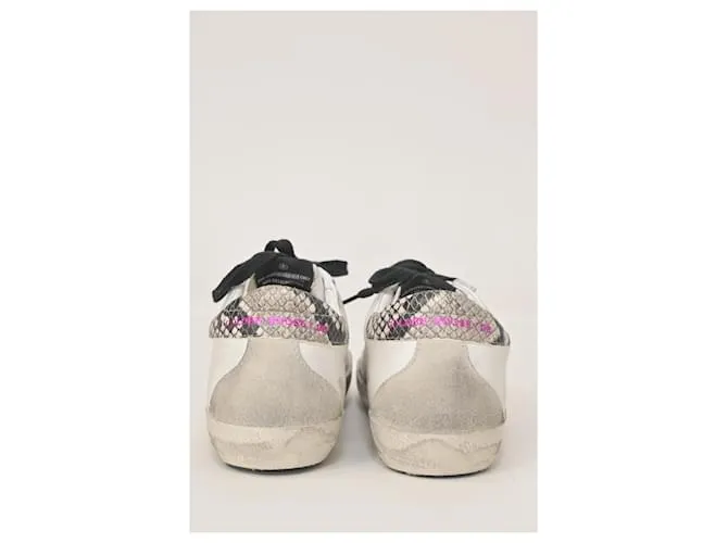 Golden Goose Superstar Low Top Sneakers en Cuero Blanco Crudo 