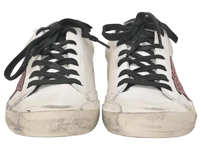 Golden Goose Superstar Low Top Sneakers en Cuero Blanco Crudo 