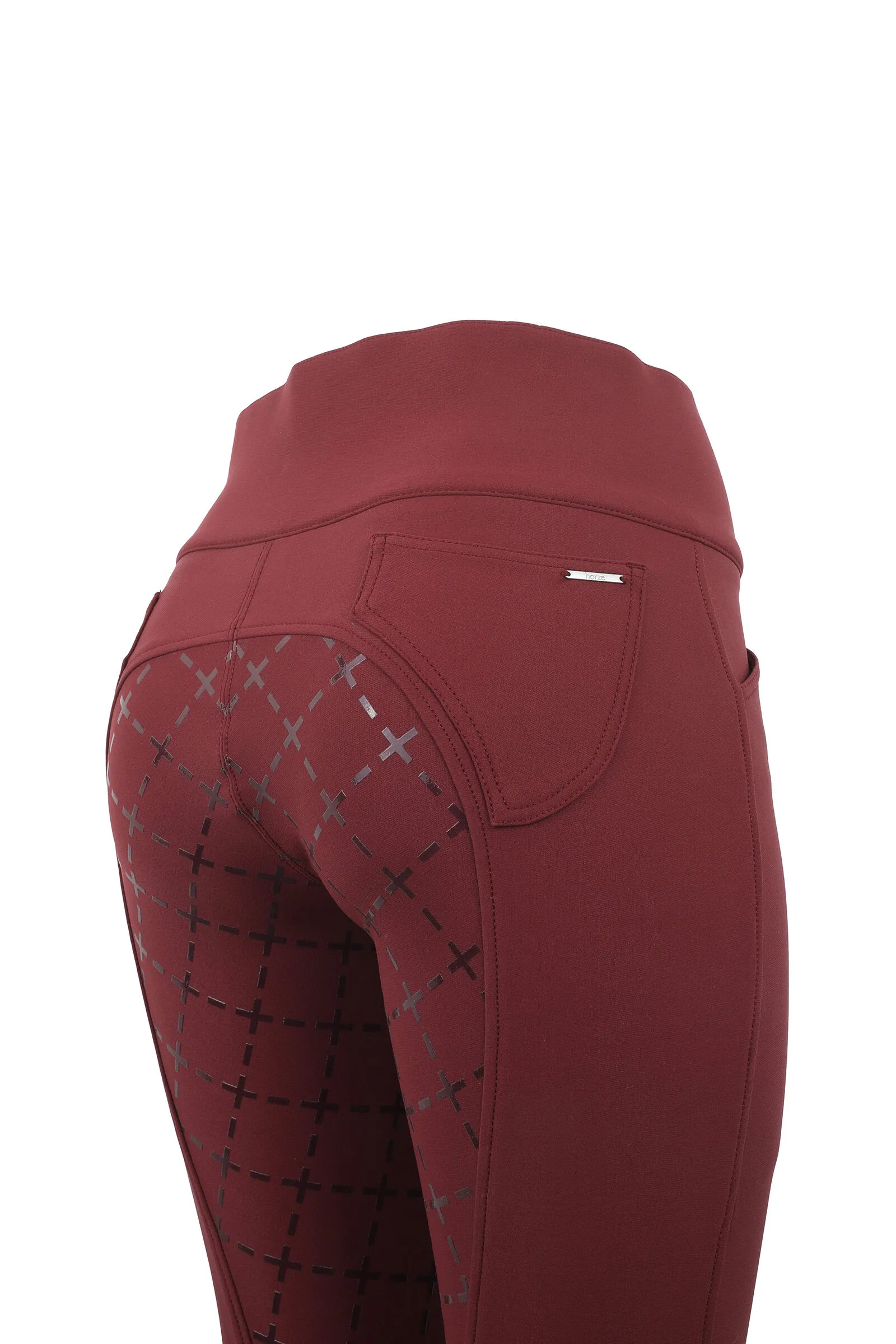 Horze Pantalones de Montar con Cintura Alta de Asiento Completo de Silicona para Mujer Desiree