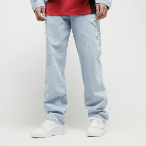 KARL KANI Pantalon  Og Baggy Five Pocket Paintsplatter Denim Bleached blue/white  denim azul