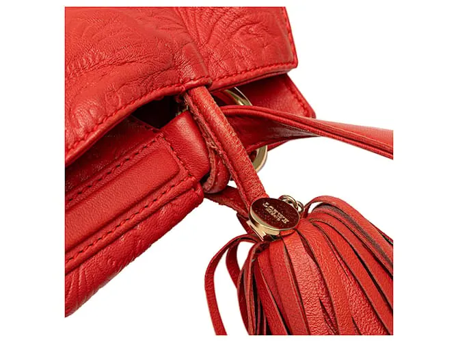 LOEWE Bandolera Flamenco con borlas en relieve rojo Roja 