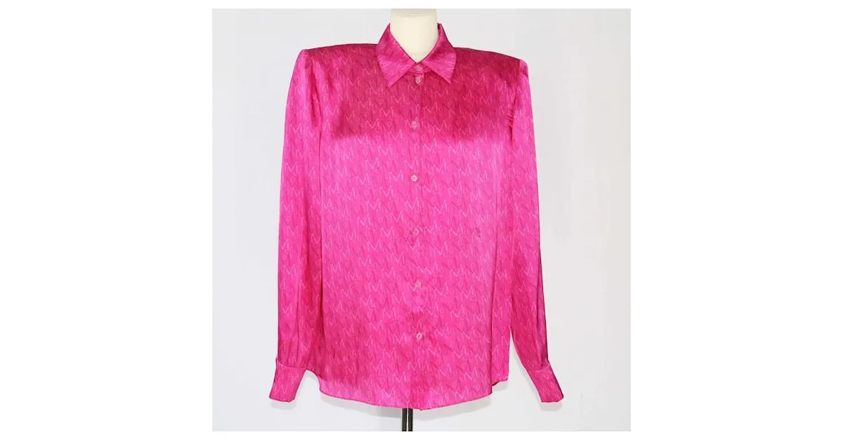 Magda Butrym Camisa de manga larga de jacquard rosa 