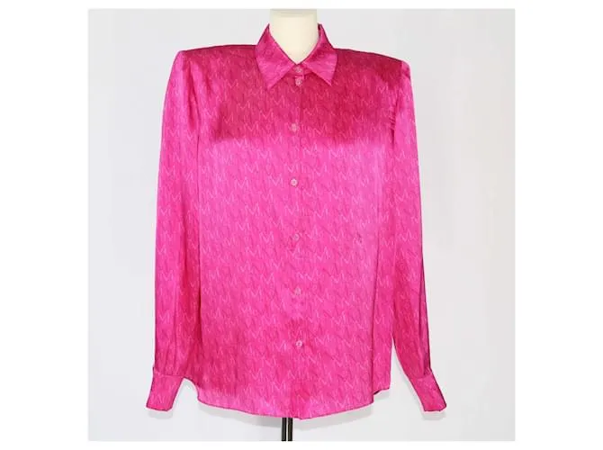 Magda Butrym Camisa de manga larga de jacquard rosa 