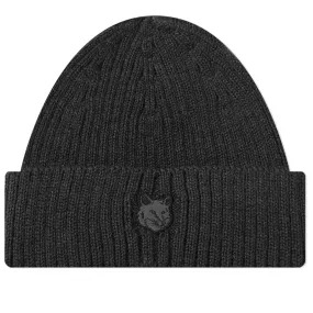 MAISON KITSUNÉ Fox Head Patch Ribbed Beanie