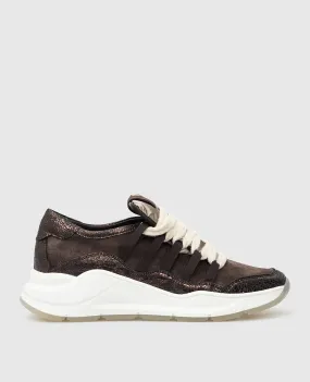 MYM Dark Brown Suede Twin Sneakers