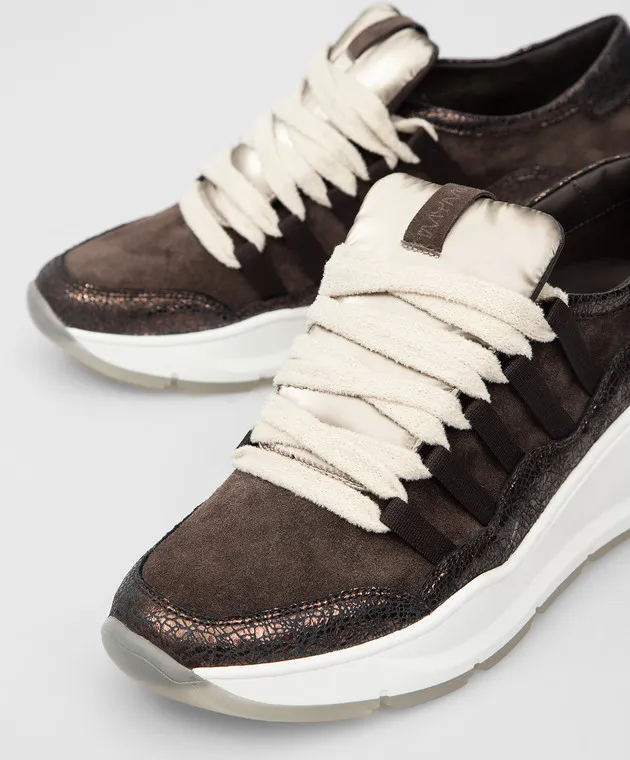 MYM Dark Brown Suede Twin Sneakers